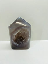 Load image into Gallery viewer, Natural Agate Druze tower - natural stone paper weight - home decor or unique office display