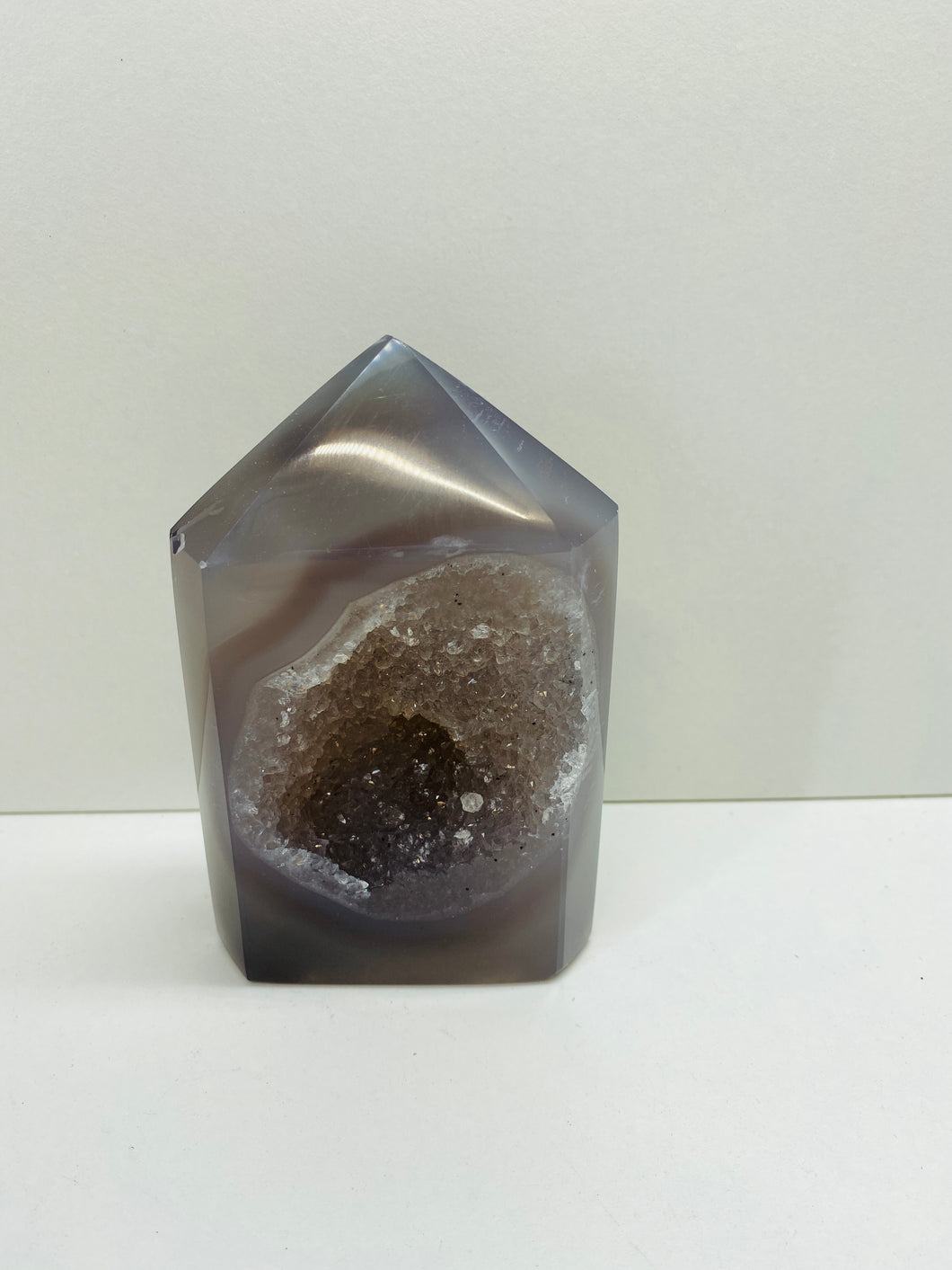 Natural Agate Druze tower - natural stone paper weight - home decor or unique office display