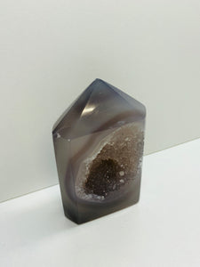 Natural Agate Druze tower - natural stone paper weight - home decor or unique office display