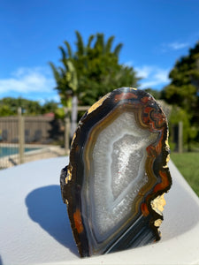 Natural Agate end - natural stone paper weight - home decor or unique office display AEMD00018