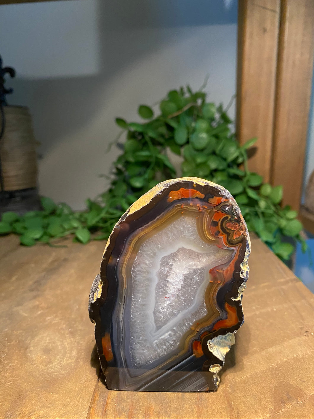Natural Agate end - natural stone paper weight - home decor or unique office display AEMD00018