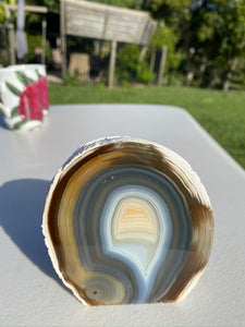 Natural Agate end - natural stone paper weight - home decor or unique office display AEMD0010