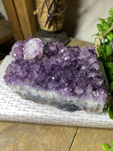 Load image into Gallery viewer, Amethyst Crystal on display stand - large piece with removable display stand
