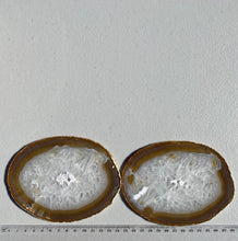 Load image into Gallery viewer, Natural polished Agate Slice drink coasters - Set of 2 