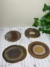 Load image into Gallery viewer, Natural polished Agate Slice drink coasters - Set of 4 13.