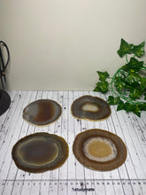 Load image into Gallery viewer, Natural polished Agate Slice drink coasters - Set of 4 13.