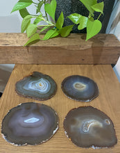 Load image into Gallery viewer, Natural polished Agate Slice drink coasters - Set of 4 17