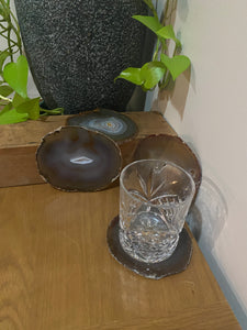 Natural polished Agate Slice drink coasters - Set of 4 17