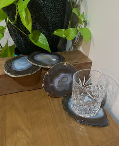 Natural polished Agate Slice drink coasters - Set of 4 20