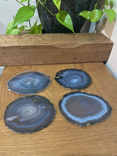 Load image into Gallery viewer, Natural polished Agate Slice drink coasters - Set of 4 22