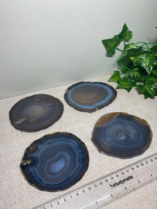 Natural polished Agate Slice drink coasters - Set of 4 22