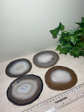 Load image into Gallery viewer, Natural polished Agate Slice drink coasters - Set of 4 23