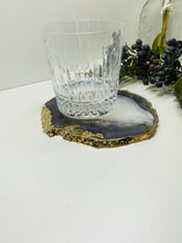 Load image into Gallery viewer, Natural polished Agate Slice drink coasters with Gold Electroplating