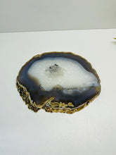 Load image into Gallery viewer, Natural polished Agate Slice drink coasters with Gold Electroplating