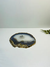 Load image into Gallery viewer, Natural polished Agate Slice drink coasters with Gold Electroplating