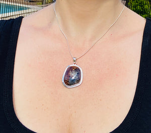 Pietersite pendant set in sterling silver - necklace