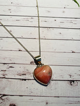 Load image into Gallery viewer, Pink Opal heart shaped Stirling silver pendant - jewellery