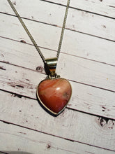 Load image into Gallery viewer, Pink Opal heart shaped Stirling silver pendant - jewellery