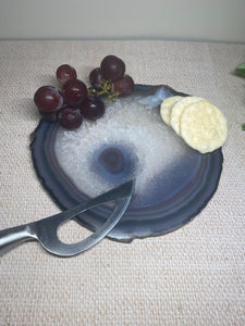 Polished Natural Agate slice - small cheese board or serving platter