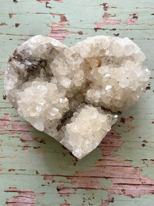 Quartz crystal love heart