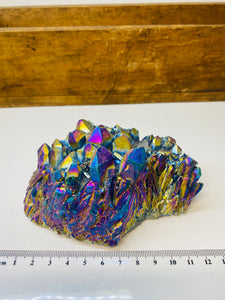 Rainbow coloured quartz Crystal Cluster