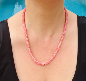 Rhodochrosite bead necklace