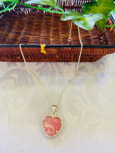 Load image into Gallery viewer, Rhondochrosite heart shaped sterling silver pendant - necklace