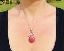 Load image into Gallery viewer, Rhondonite pendant set in sterling silver