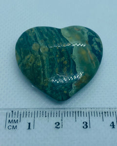 Rhyolite and Rainforest Jasper love heart 