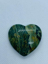 Load image into Gallery viewer, Rhyolite and Rainforest Jasper love heart 