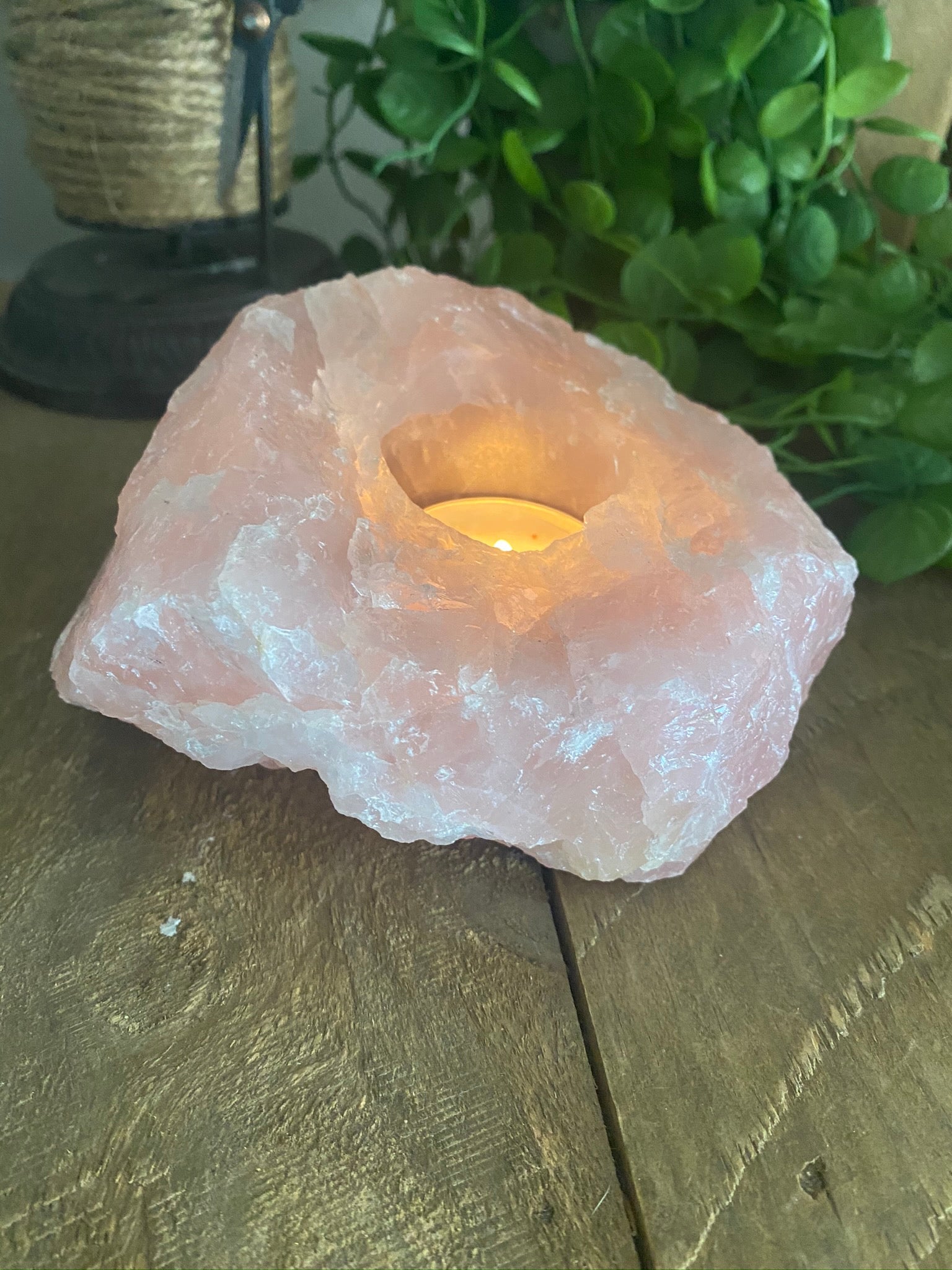 Load image into Gallery viewer, Rose Quartz Candle Holder