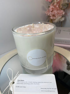 Large Rose Quartz natural soy Candle - Large candle size (285g)
