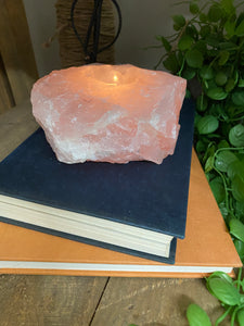 Large Rose Quartz tea light Candle Holder