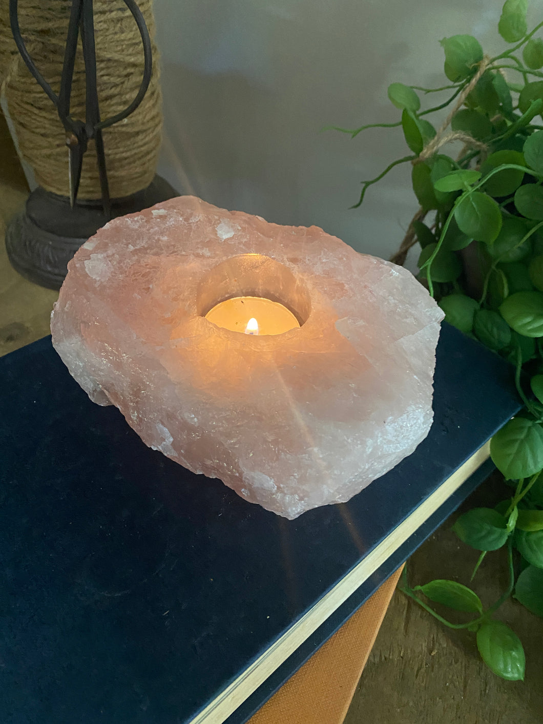 Rose Quartz tea light Candle Holder 73
