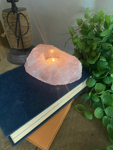 Rose Quartz tea light Candle Holder 75