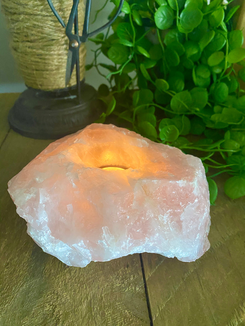 Rose Quartz Candle Holder