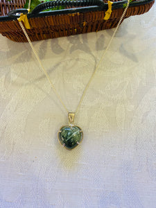 Seraphenite pendant set in sterling silver - necklace