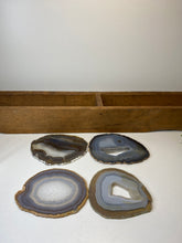 Load image into Gallery viewer, Set of 4 Natural polished Agate Slice drink coasters 11