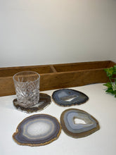 Load image into Gallery viewer, Set of 4 Natural polished Agate Slice drink coasters 11