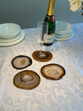 Load image into Gallery viewer, Set of 4 Natural polished Agate Slice drink coasters 13