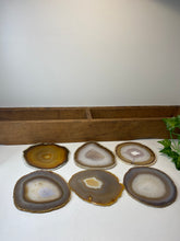 Load image into Gallery viewer, Set of 6 Natural polished Agate Slice drink coasters 41