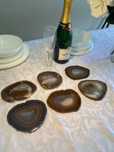 Load image into Gallery viewer, Set of 6 Natural polished Agate Slice drink coasters 42