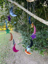 Load image into Gallery viewer, Star and Moon Coloured Agate windchime