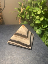 Load image into Gallery viewer, Zebra Calcite Pyramid, paper weight or unique display piece - Small