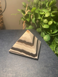 Zebra Calcite Pyramid, paper weight or unique display piece - Small