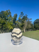 Load image into Gallery viewer, Zebra Calcite egg - office decor or unique home display piece