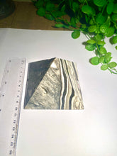 Load image into Gallery viewer, Zebra Calcite pyramid, paper weight or unique display piece - Large
