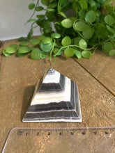 Load image into Gallery viewer, Zebra Onyx Crystal Pyramid, paper weight or unique display piece - Small