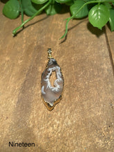 Load image into Gallery viewer, Natural Agate Geode pendant with Gold Electroplating - necklace