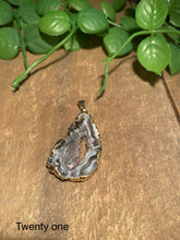 Load image into Gallery viewer, Natural Agate Geode pendant with Gold Electroplating - necklace